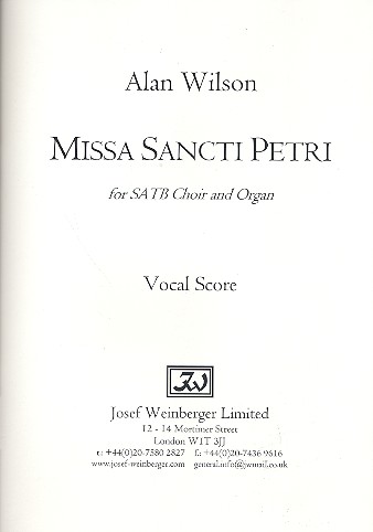 Missa sancti Petri for&nbsp;&nbsp;mixed chorus and piano&nbsp;&nbsp;score
