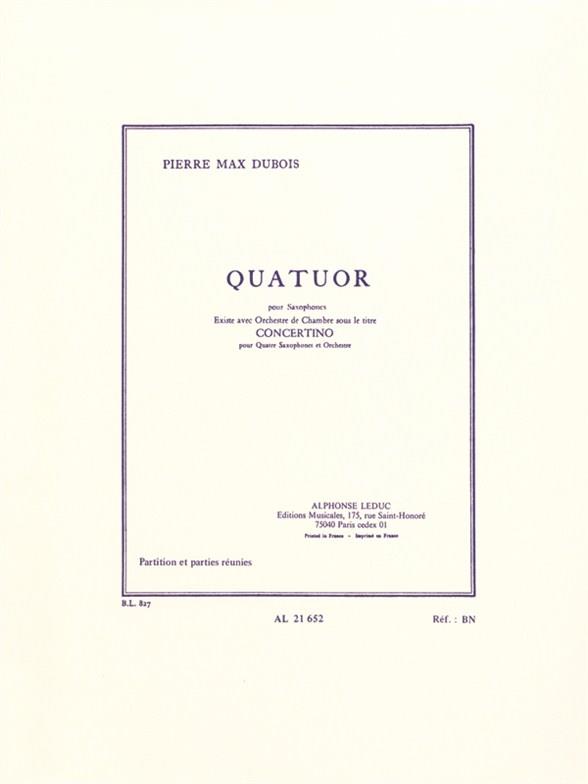 Quatuor pour 4 saxophones (SATB)  partition et parties  