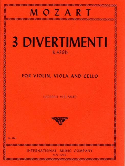 3 Divertimenti KV439b  for string trio  parts