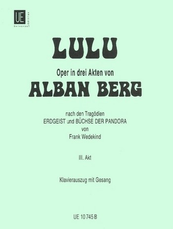 Lulu 3.Akt Klavierauszug (dt)&nbsp;&nbsp;&nbsp;&nbsp;