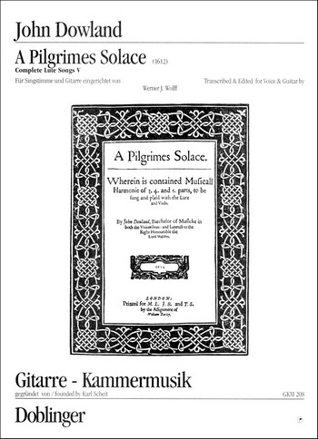 A Pilgrimes Solace für  Singstimme und Gitarre (1612)  