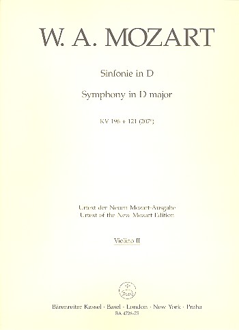 Sinfonie D-Dur KV196&nbsp;&nbsp;für Orchester&nbsp;&nbsp;Violine 2
