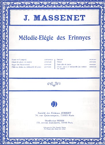 Mélodie-Elégie des Erinnyes op.10,5  pour harpe  Verdalle, G., arr.