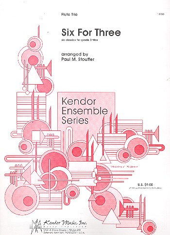 SIX FOR THREE FOR FLUTE TRIO&nbsp;&nbsp;SCORE+PARTS&nbsp;&nbsp;STOUFFER, P.M., ARR.
