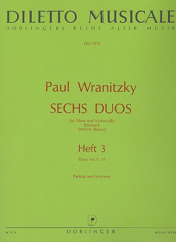 6 Duos Band 3 (Br.5-6)  für Oboe und Violoncello  Partitur und Stimmen
