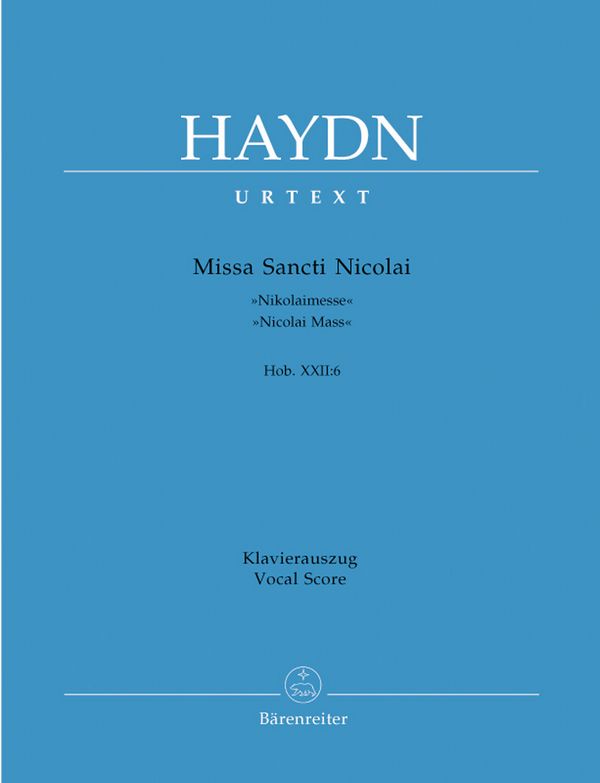 Missa Sancti Nicolai G-Dur Hob.XXII:6&nbsp;&nbsp;für Soli, Chor und Orchester&nbsp;&nbsp;Klavierauszug