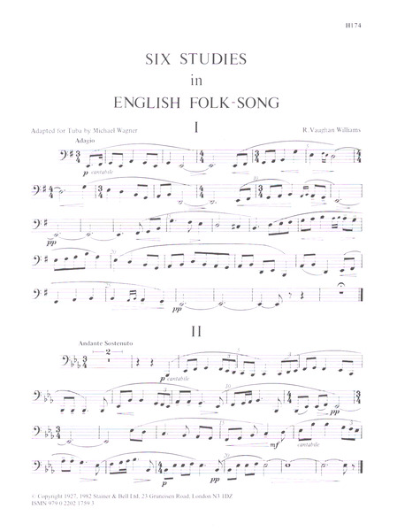 6 Studies in English Folk-Song  for tuba  