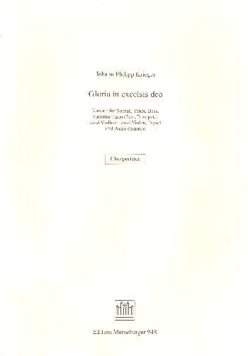 Gloria in excelsis Deo für  Soli (STB), Chor, Orchester und Bc  Chorparitur (la)