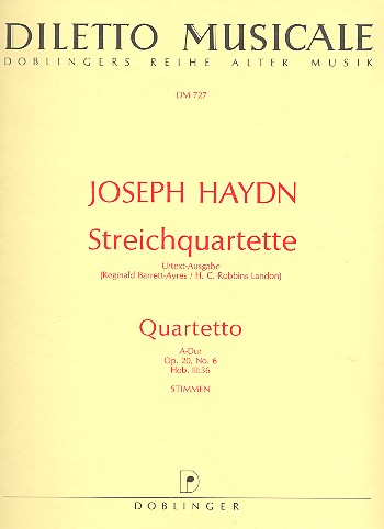 Streichquartett A-Dur op.20,6 Hob.III:36&nbsp;&nbsp;&nbsp;&nbsp;Stimmen