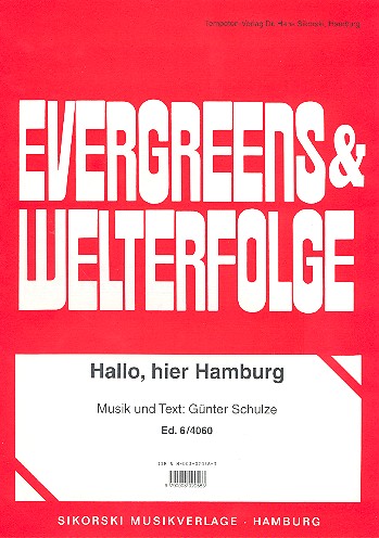 Hallo hier Hamburg&nbsp;&nbsp;für Gesang und Klavier&nbsp;&nbsp;Einzelausgabe