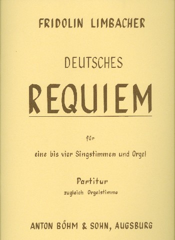 Deutsches Requiem  für gem Chor und Orgel  Partitur (= Orgelstimme)