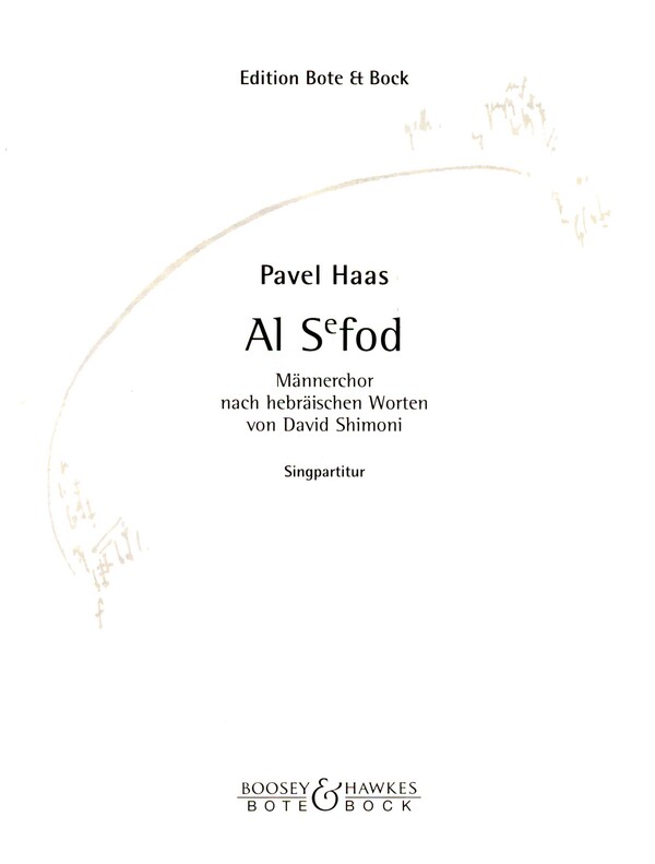 al sefod  für Männerchor a cappella  Partitur (hebr)