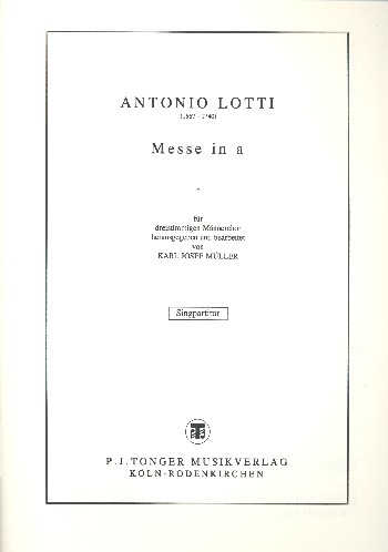 Messe a-Moll für Männerchor&nbsp;&nbsp;a cappella&nbsp;&nbsp;Partitur