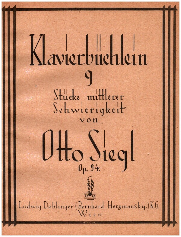 Klavierbüchlein op.54 9 Stücke  mittlerer Schwierigkeit  