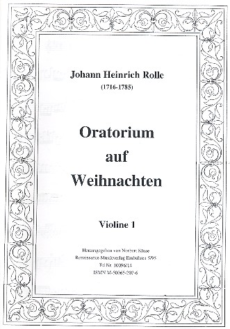Oratorium auf Weihnachten  für Soli, Chor und Orchester  Violine 1