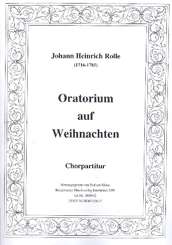 Oratorium auf Weihnachten  für Soli, Chor und Orchester  Chorpartitur (dt)