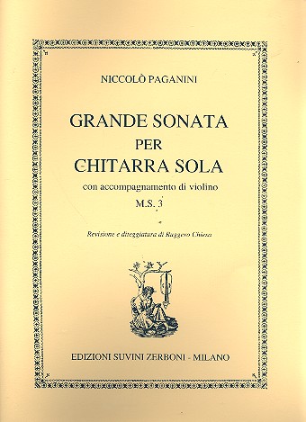 Grande sonata&nbsp;&nbsp;per chitarra sola con accompagnamento di violino MS3&nbsp;&nbsp;