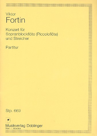 KONZERT FUER SOPRANBLOCKFLOETE  (PICCOLO) UND STREICHER  PARTITUR