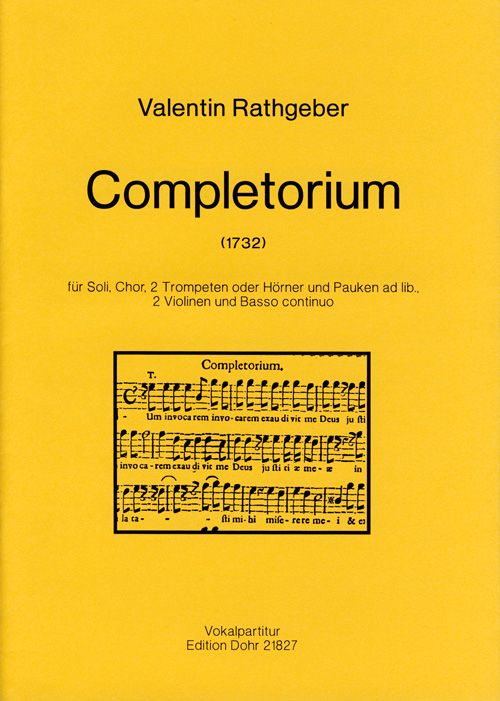 COMPLETORIUM FUER SOLI,  CHOR UND ORCHESTER  CHORPARTITUR