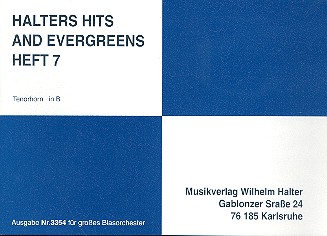 Halters Hits and Evergreens Band 7:&nbsp;&nbsp;für Blasorchester&nbsp;&nbsp;Klarinette 1 in B