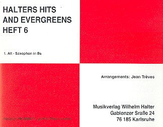 Halters Hits and Evergreens Band 6:&nbsp;&nbsp;für Blasorchester&nbsp;&nbsp;Altsaxophon 1