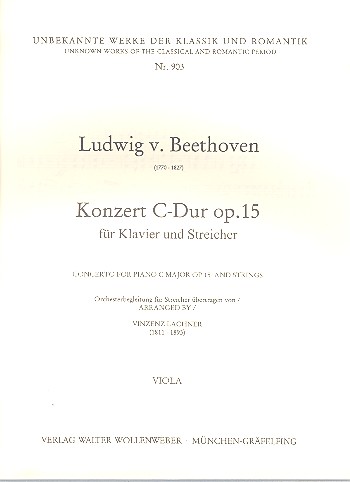 Konzert C-Dur Nr.1 op.15&nbsp;&nbsp;für Klavier und Streicher&nbsp;&nbsp;Viola