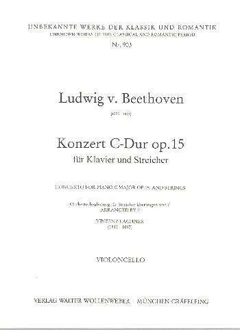 Konzert C-Dur Nr.1 op.15&nbsp;&nbsp;für Klavier und Streicher&nbsp;&nbsp;Violoncello