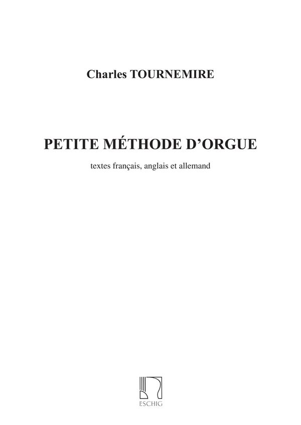 Petite méthode d'orgue (fr/en/dt)    