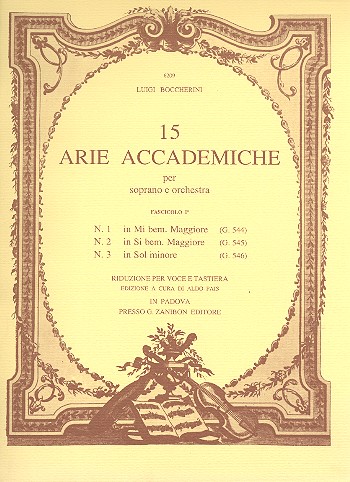 15 arie accademiche Band 1 (Nr.1-3)  für Sopran und Orchester  für Sopran und Klavier