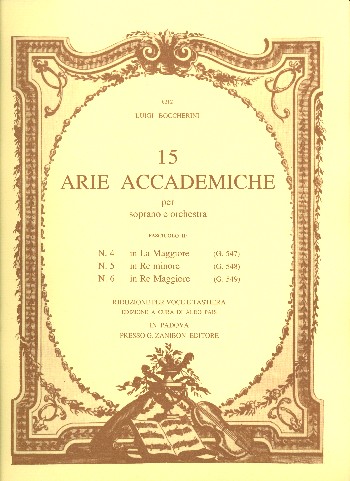 15 arie accademiche Band (Nr.4-6)  für Sopran und Orchester  für Sopran und Klavier