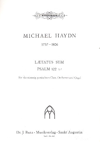 Laetatus sum  für gem Chor, Orchester und Orgel  Partitur