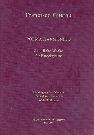 Poema Harmonico  - sämtliche Werke für Barockgitarre  für Gitarre  