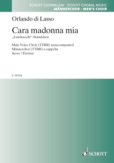 Cara Madonna mia  für Mannerchor a cappella  singpartitur (dt/it)