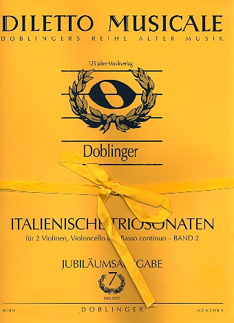 Italienische Triosonaten Band 2&nbsp;&nbsp;für 2 Violinen, Violoncello und bc&nbsp;&nbsp;