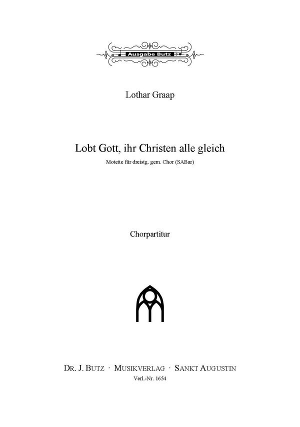 Lobt Gott ihr Christen alle gleich - Motette&nbsp;&nbsp;für SABar-Chor&nbsp;&nbsp;Chorpartitur