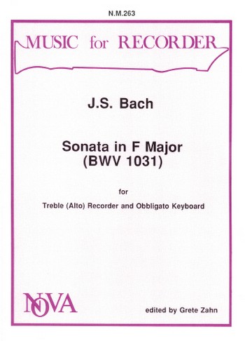 Sonata F major BWV1031 for&nbsp;&nbsp;alto recorder and keyboard obbligato&nbsp;&nbsp;