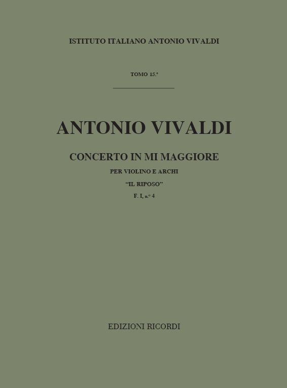 Concerto mi maggiore F.I:4 Il riposo&nbsp;&nbsp;per violino e archi&nbsp;&nbsp;partitura