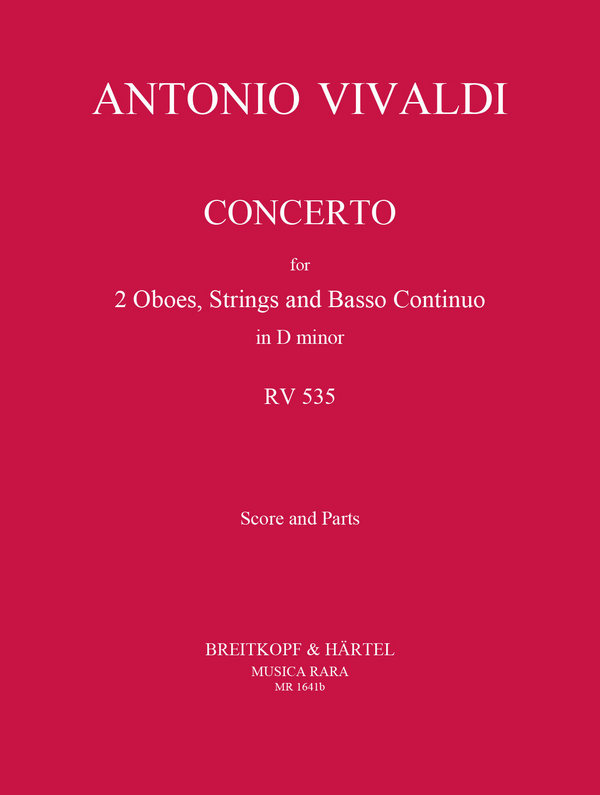 Konzert d-Moll P302 RV535&nbsp;&nbsp;für 2 Oboen, Streicher und Bc&nbsp;&nbsp;Partitur und Stimmen (Harmonie und 1-1-1-1-1)