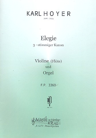 Elegie  für Violine (Flöte) und Orgel  