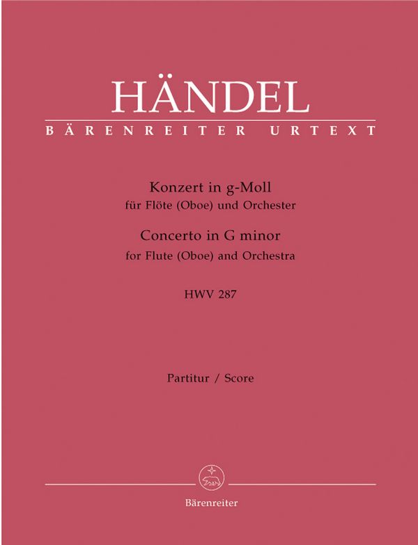 Konzert g-Moll Nr.3 HWV287&nbsp;&nbsp;für Flöte (Oboe) und Streichorchester&nbsp;&nbsp;Partitur