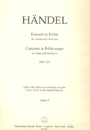 Konzert B-Dur HWV294&nbsp;&nbsp;für Harfe und Orchester&nbsp;&nbsp;Violine 1