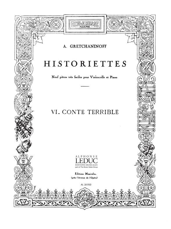 Conte terrible pour violoncelle  et piano  Historiettes op.118,6