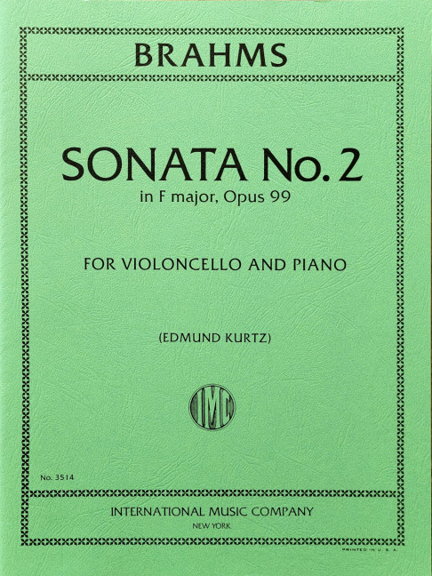 Sonata F major no.2 op.99&nbsp;&nbsp;for violoncello and piano&nbsp;&nbsp;KURTZ, E., ED.