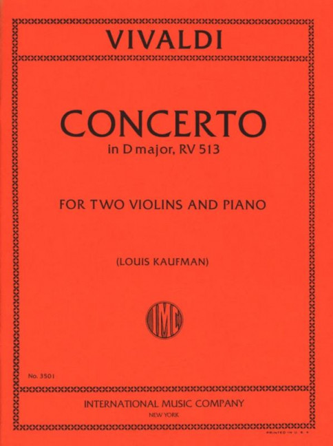 Concerto d Major RV513  for 2 violins and piano  