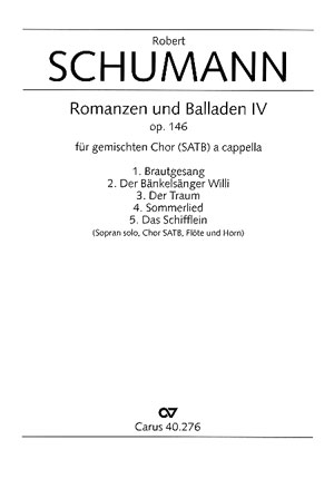 5 Romanzen und Balladen op.146&nbsp;&nbsp;für gem Chor a cappella&nbsp;&nbsp;Singpartitur