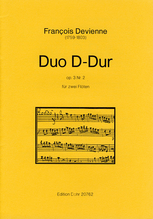 Duo D-Dur op.3,2 für 2 Flöten  Spielpartitur (mit Faksimile)  