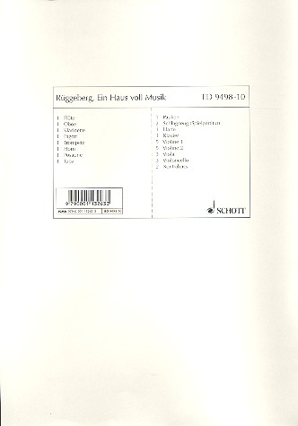 Ein Haus voll Musik  für Sprecher und Orchester  Stimmensatz - 1 Flöte, 1 Oboe, 1 Klarinette, 1 Fagott, 1 Trompete, 1 H