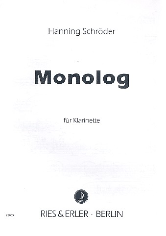 Monolog für Klarinette&nbsp;&nbsp;&nbsp;&nbsp;