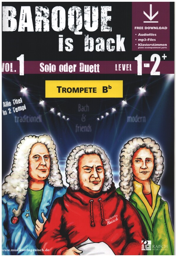 Baroque is back vol.1 (+ Online Audio)  für 1-2 Trompeten in B  (Klavier ad lib zum Ausdrucken als PDF)
