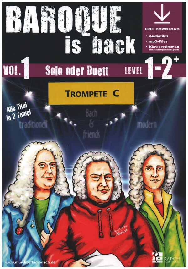 Baroque is back vol.1 (+ Online Audio)  für 1-2 Trompeten in C  (Klavier ad lib zum Ausdrucken als PDF)